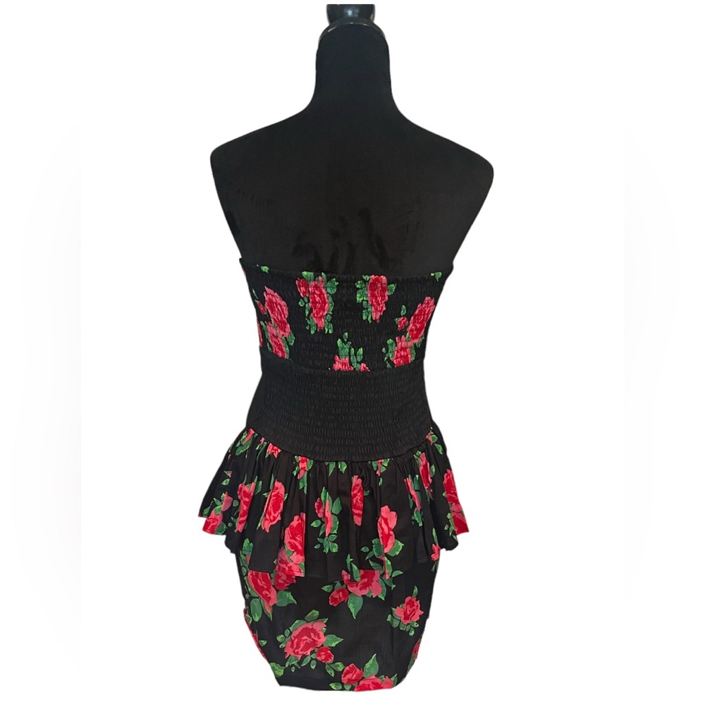 Motel Rocks Gabriella Strapless Rose Peplum Dress NWT S & M - Picture 4 of 14